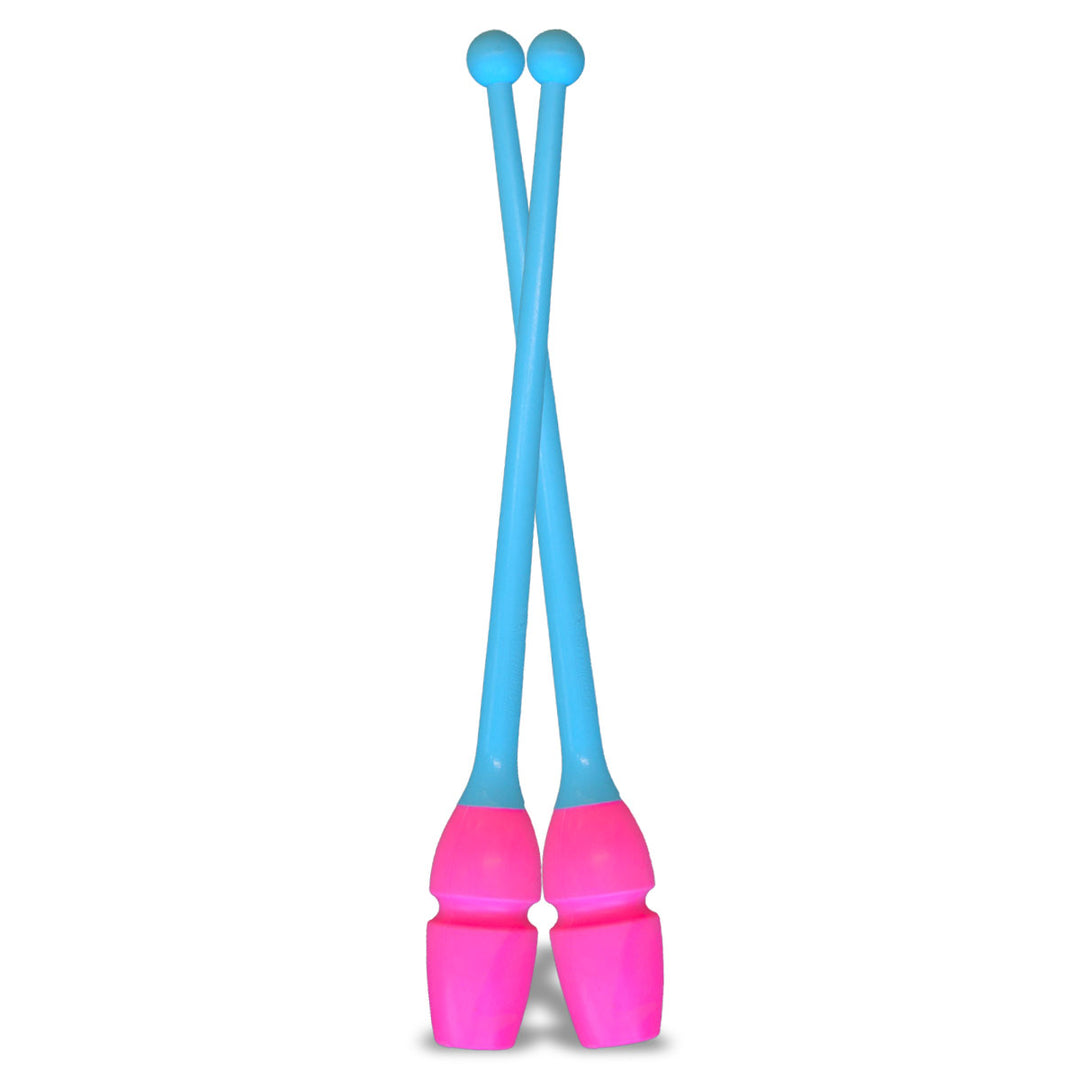 Maczugi do Gimnastyki Artystycznej Pastorelli Masha-36 Sky Blue x Fluorescent Pink 36cm