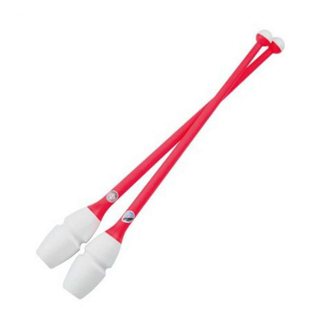 Maczugi do Gimnastyki Artystycznej Chacott Rubber col. 050 White x Light Orange 41cm FIG