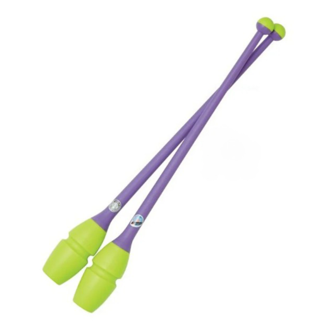 Maczugi do Gimnastyki Artystycznej Chacott Rubber col. 377 Yellow x Purple 45.5cm FIG