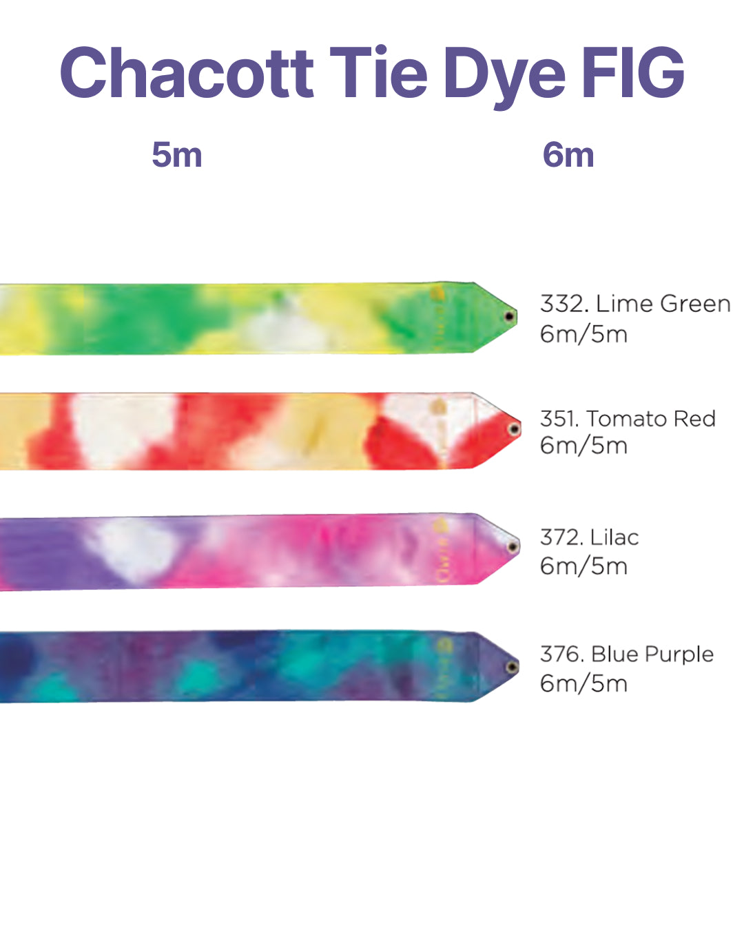 Wstążka do Gimnastyki Artystycznej Chacott Tie Dye 372. Lilac 6m FIG