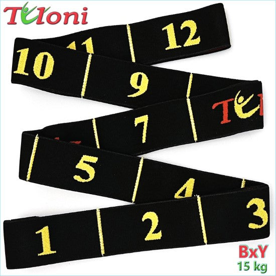Elastic Band Tuloni 3D Logo 15 kg 12 sect. col. Black