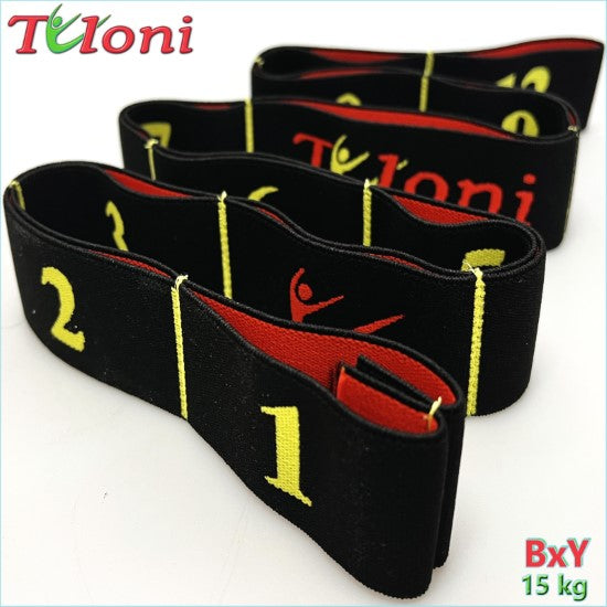 Elastic Band Tuloni 3D Logo 15 kg 12 sect. col. Black