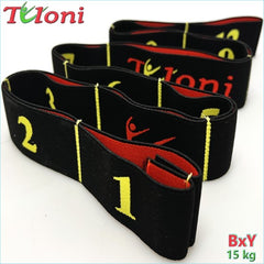 Elastic Band Tuloni 3D Logo 15 kg 12 sect. col. Black