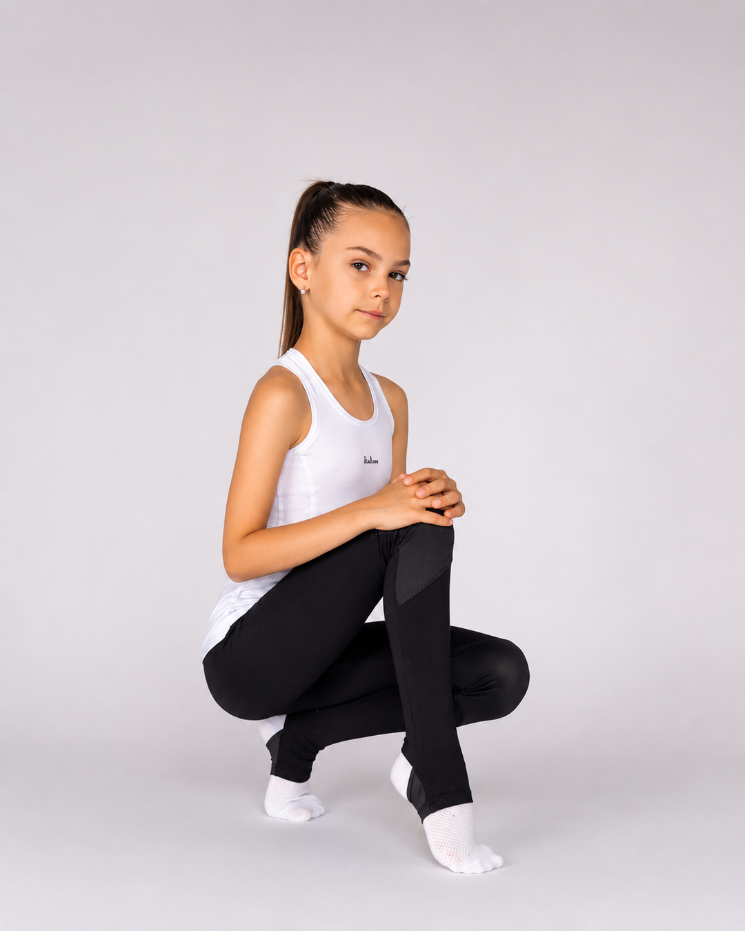 Leggings with Underfoot Strap & Reinforced Knees Black
