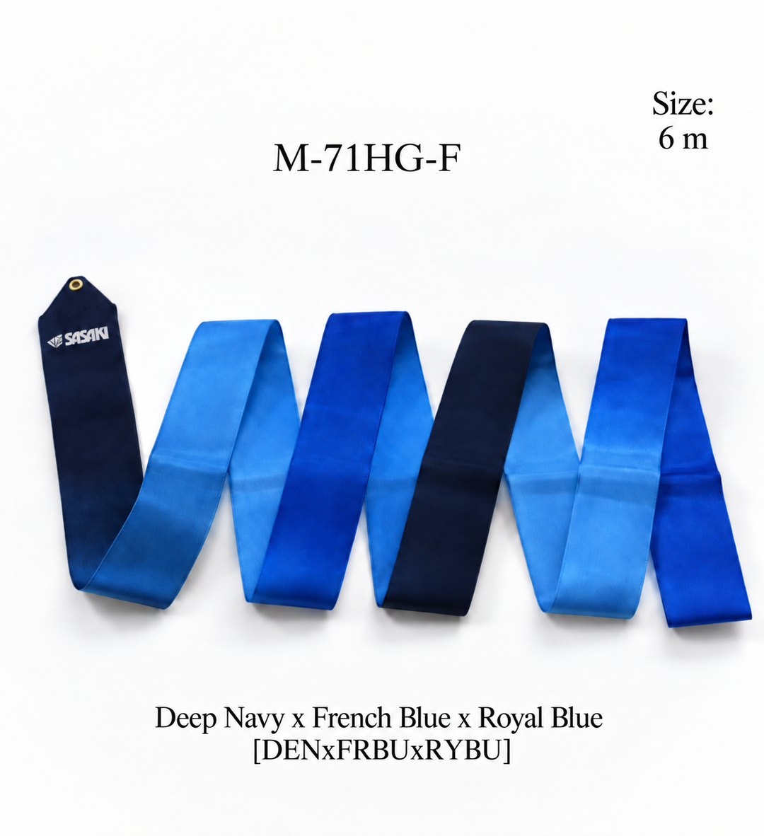Wstążka do Gimnastyki Artystycznej Sasaki High-Pitch Gradation M-71HG-F DENxFRBUxRYBY 6m FIG
