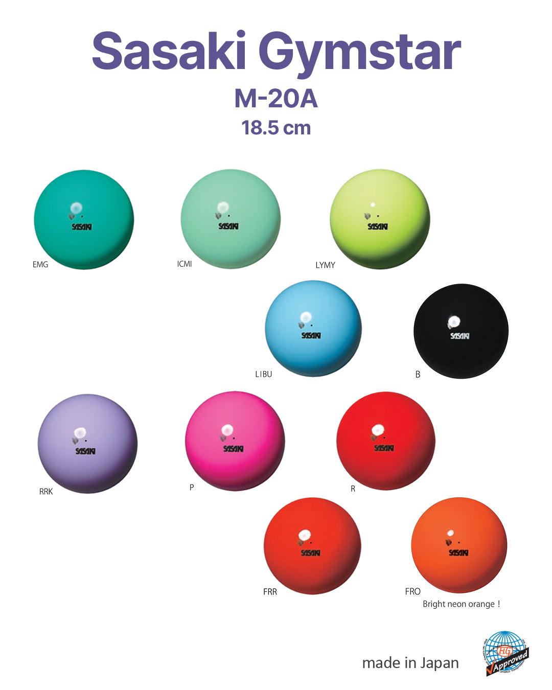 Мяч Sasaki Gymstar M-20A B 18.5см FIG