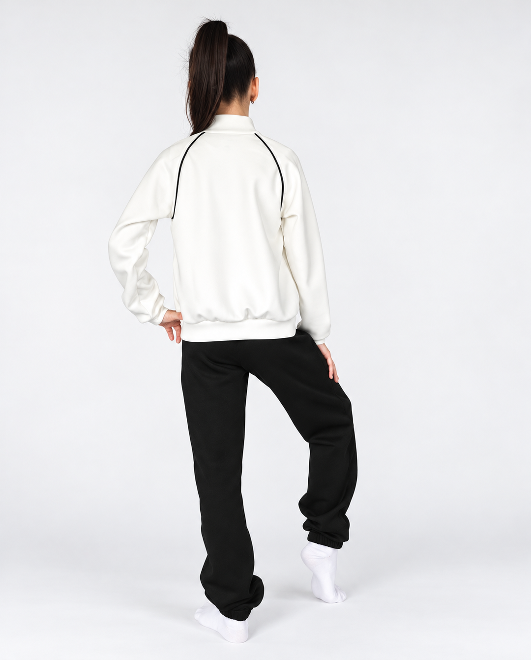 Line White Zip-Up Jacket