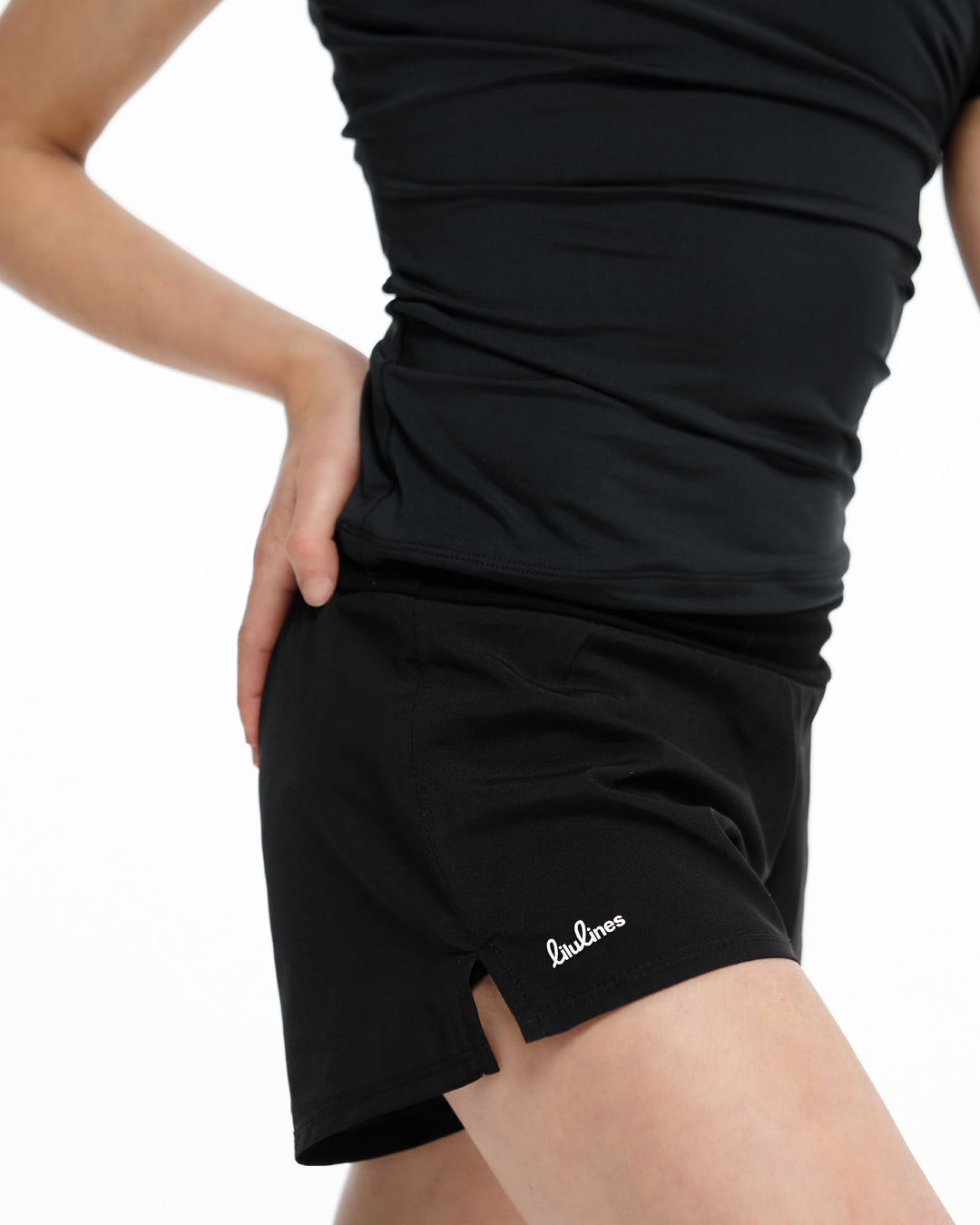Spodenki podwójne Black×White — Double Layer Comfort